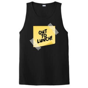 Funny Out To Lunch Taped Note PosiCharge Competitor Tank