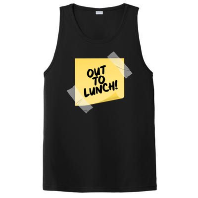 Funny Out To Lunch Taped Note PosiCharge Competitor Tank