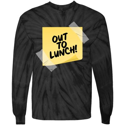 Funny Out To Lunch Taped Note Tie-Dye Long Sleeve Shirt