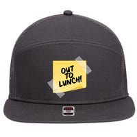 Funny Out To Lunch Taped Note 7 Panel Mesh Trucker Snapback Hat