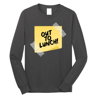 Funny Out To Lunch Taped Note Long Sleeve Shirt