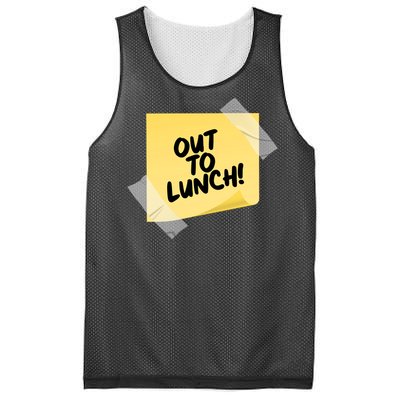 Funny Out To Lunch Taped Note Mesh Reversible Basketball Jersey Tank