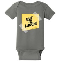 Funny Out To Lunch Taped Note Baby Bodysuit