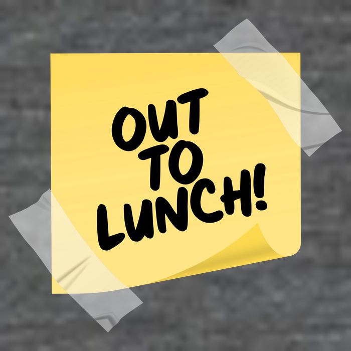 Funny Out To Lunch Taped Note Women's V-Neck T-Shirt
