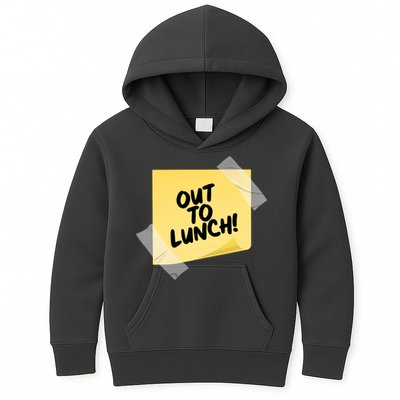 Funny Out To Lunch Taped Note Kids Hoodie