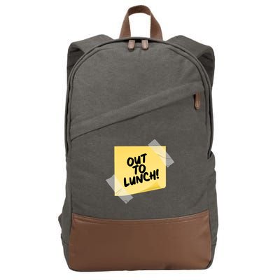 Funny Out To Lunch Taped Note Cotton Canvas Backpack