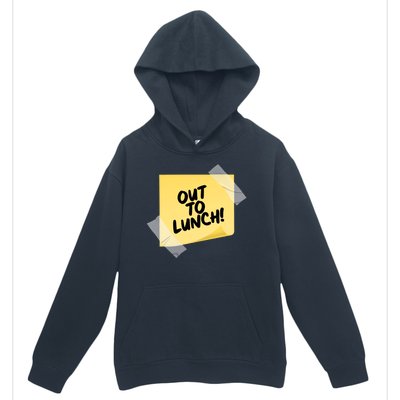 Funny Out To Lunch Taped Note Urban Pullover Hoodie