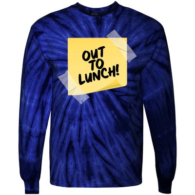 Funny Out To Lunch Taped Note Tie-Dye Long Sleeve Shirt