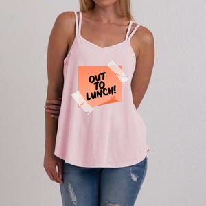 Funny Out To Lunch Taped Note Women's Strappy Tank