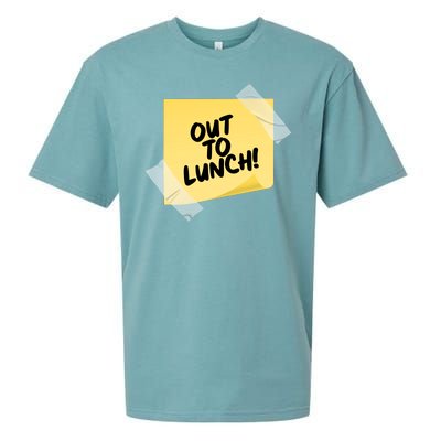 Funny Out To Lunch Taped Note Sueded Cloud Jersey T-Shirt