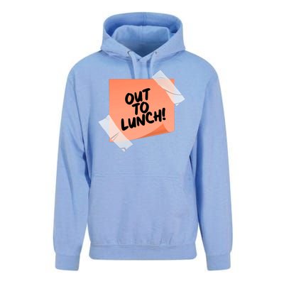 Funny Out To Lunch Taped Note Unisex Surf Hoodie