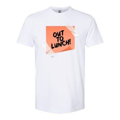 Funny Out To Lunch Taped Note Softstyle® CVC T-Shirt