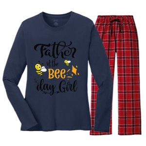 Father Of The Bee Day Birthday Party Matching Family Women's Long Sleeve Flannel Pajama Set 