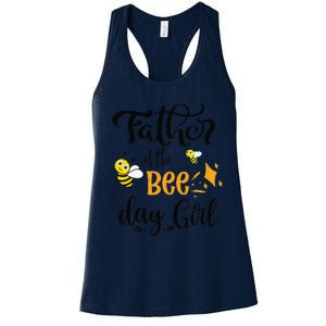 Father Of The Bee Day Birthday Party Matching Family Women's Racerback Tank