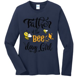 Father Of The Bee Day Birthday Party Matching Family Ladies Long Sleeve Shirt