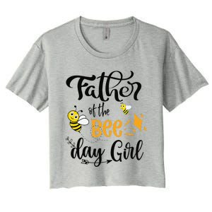 Father Of The Bee Day Birthday Party Matching Family Women's Crop Top Tee