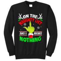 Funny On The List Of Naughty And I Regret Nothing Christmas Sweatshirt