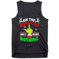 Funny On The List Of Naughty And I Regret Nothing Christmas Tank Top