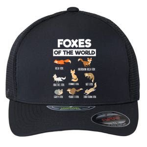 Foxes Of The World Funny Fox Animals Educational Fox Lover Flexfit Unipanel Trucker Cap