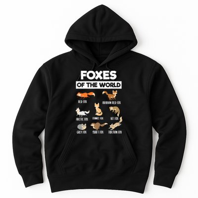 Foxes Of The World Funny Fox Animals Educational Fox Lover Hoodie