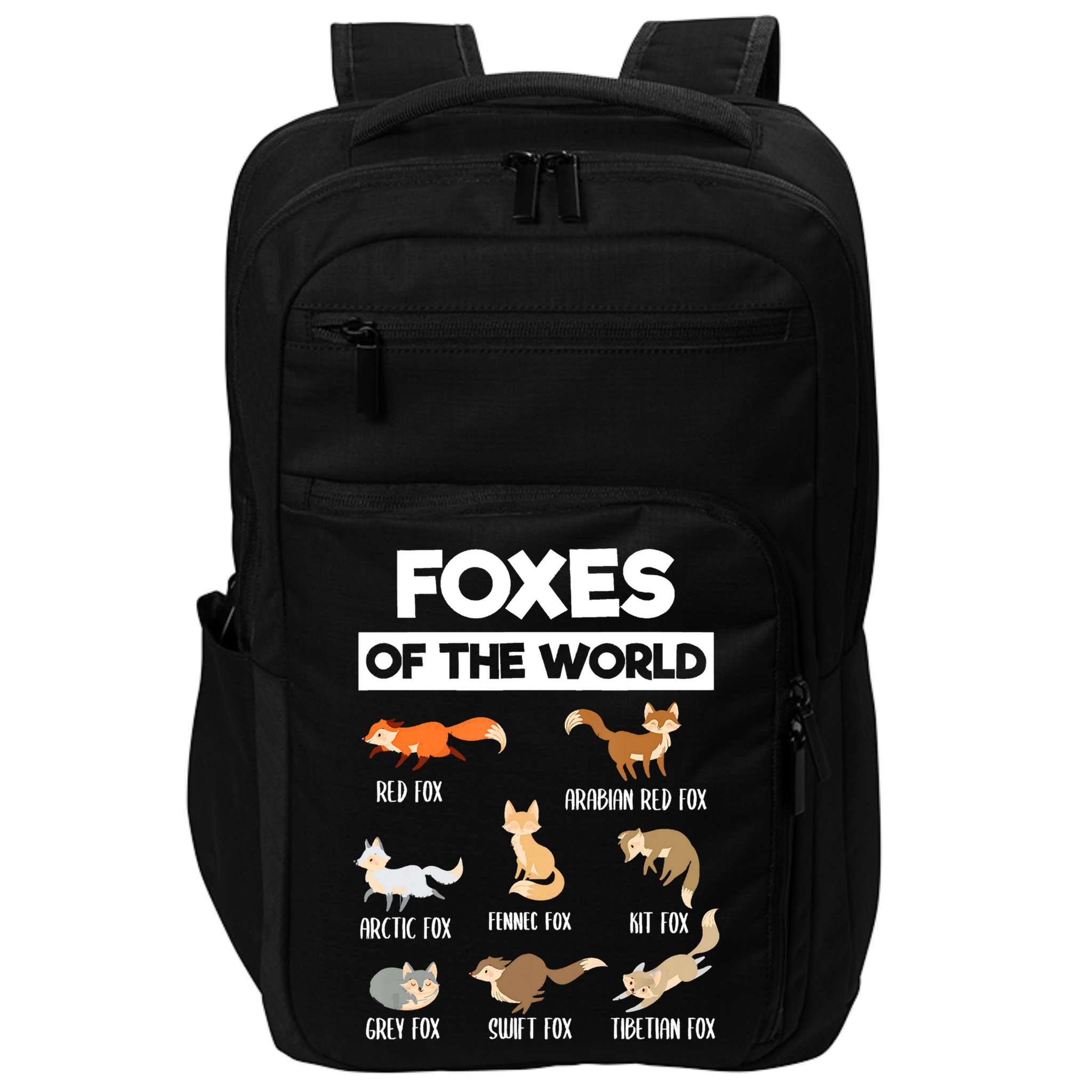 Foxes Of The World Funny Fox Animals Educational Fox Lover Impact Tech Backpack