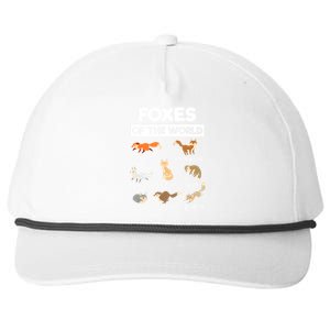 Foxes Of The World Funny Fox Animals Educational Fox Lover Snapback Five-Panel Rope Hat