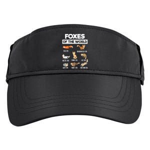 Foxes Of The World Funny Fox Animals Educational Fox Lover Adult Drive Performance Visor