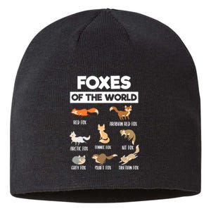 Foxes Of The World Funny Fox Animals Educational Fox Lover Sustainable Beanie