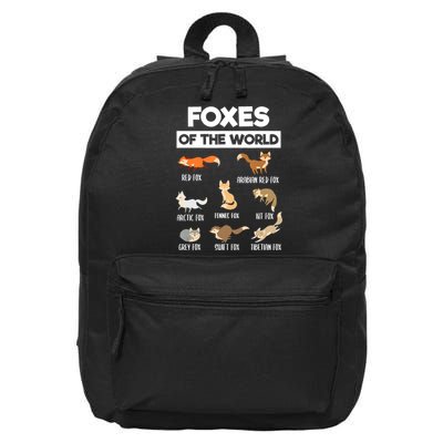 Foxes Of The World Funny Fox Animals Educational Fox Lover 16 in Basic Backpack