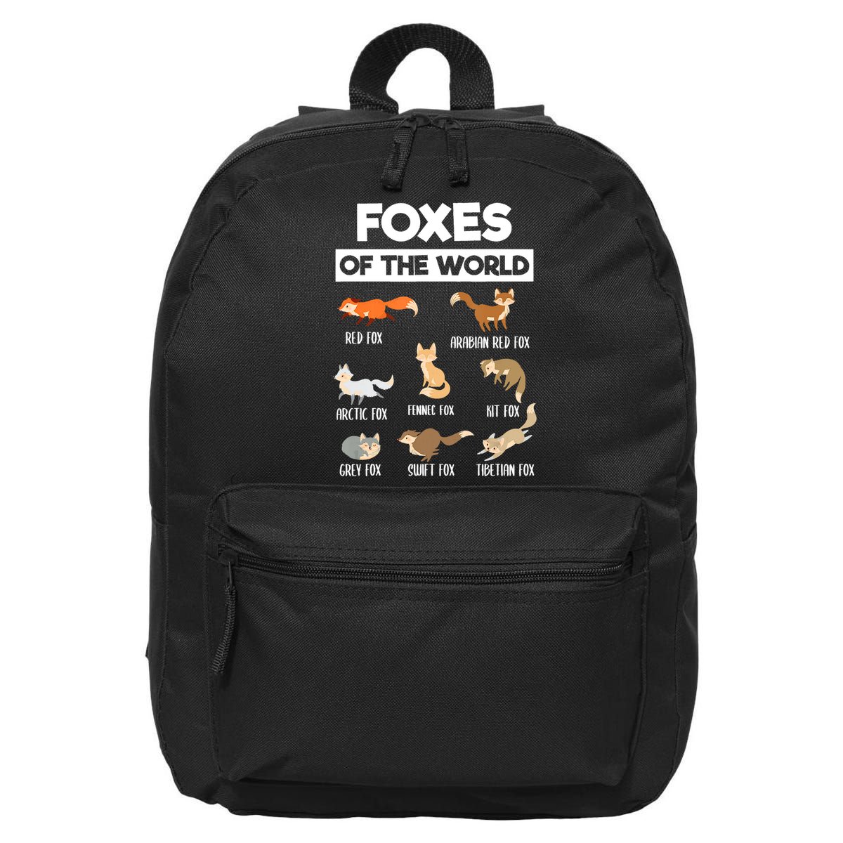 Foxes Of The World Funny Fox Animals Educational Fox Lover 16 in Basic Backpack