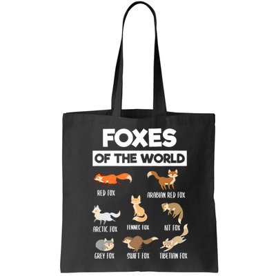 Foxes Of The World Funny Fox Animals Educational Fox Lover Bag