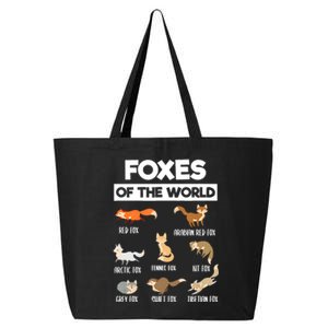 Foxes Of The World Funny Fox Animals Educational Fox Lover 25L Jumbo Tote