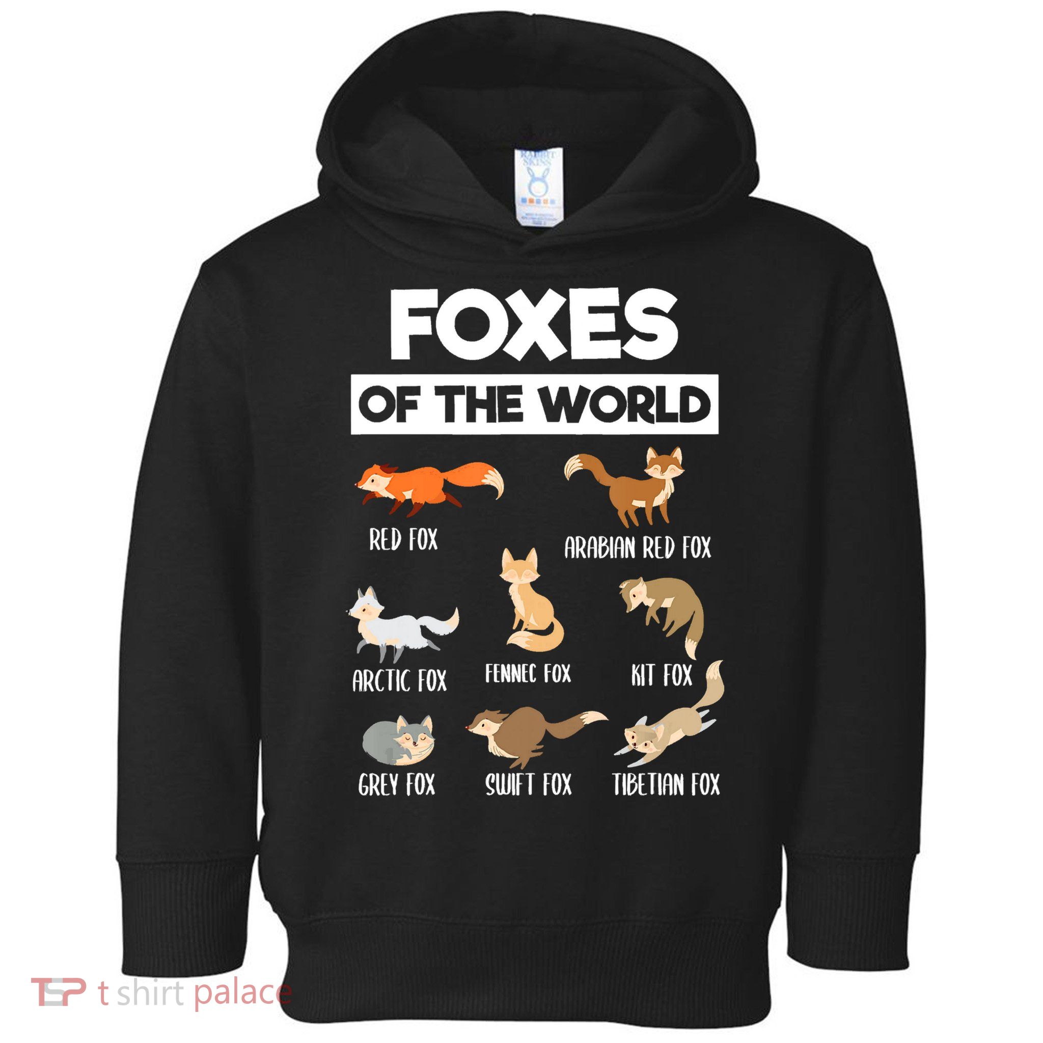 Foxes Of The World Funny Fox Animals Educational Fox Lover Toddler Hoodie