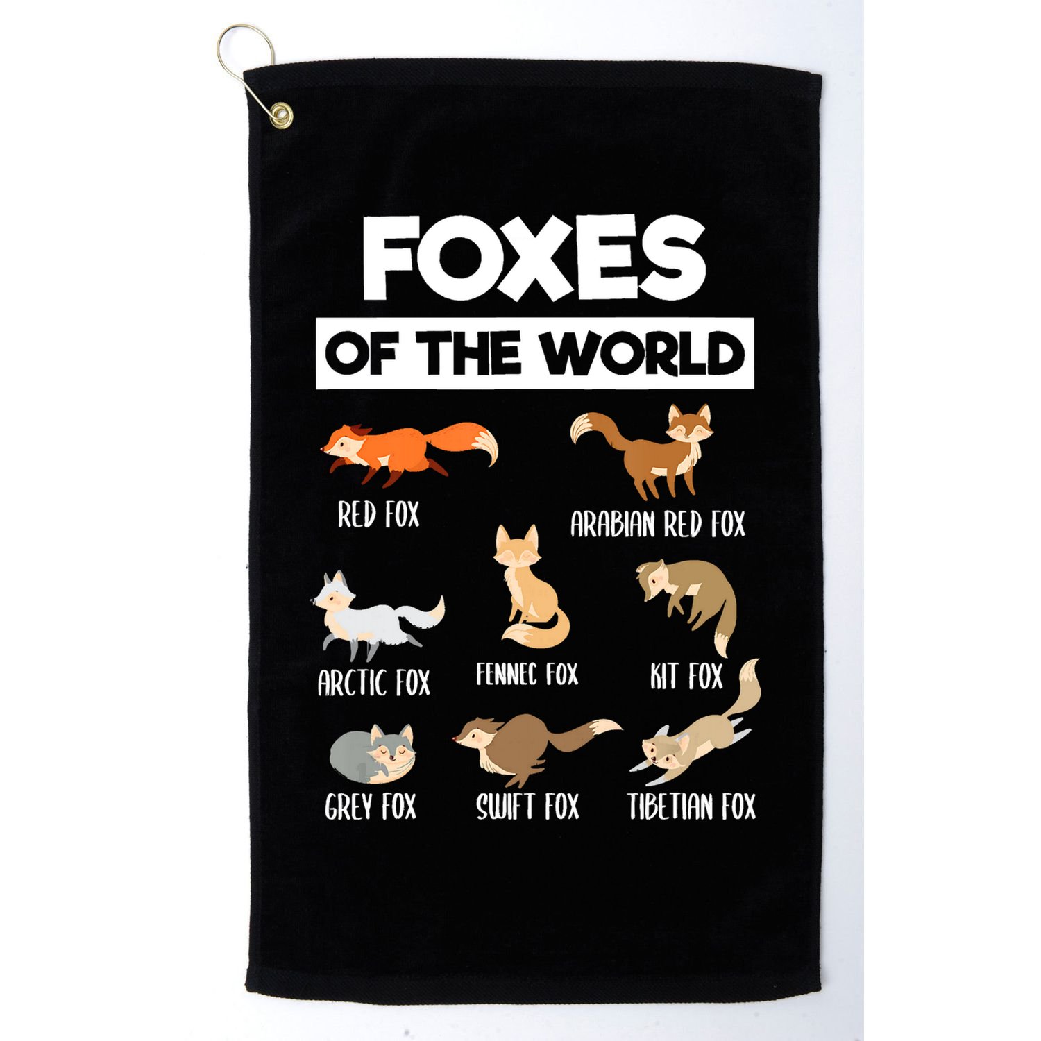 Foxes Of The World Funny Fox Animals Educational Fox Lover Golf Towel