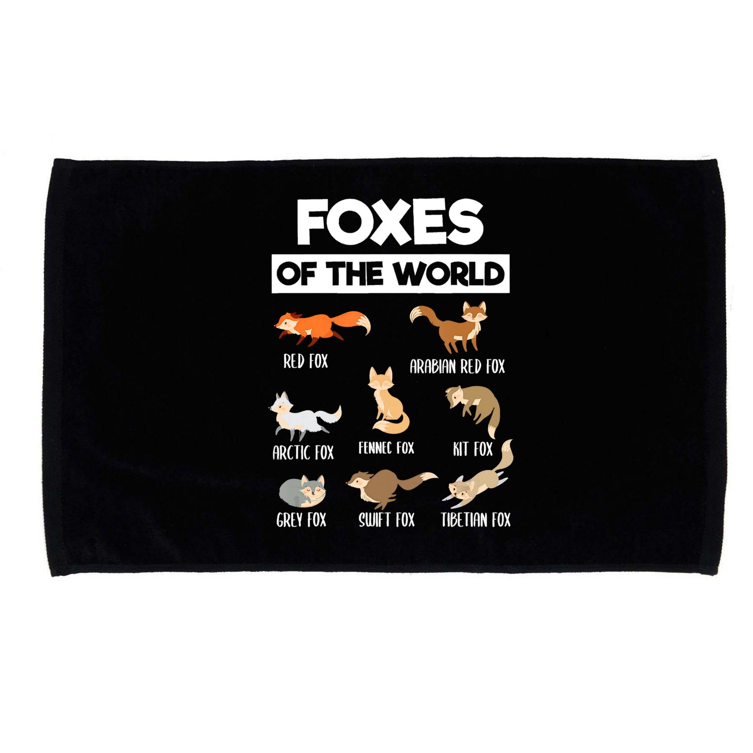 Foxes Of The World Funny Fox Animals Educational Fox Lover Microfiber Hand Towel