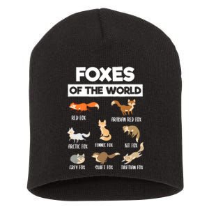 Foxes Of The World Funny Fox Animals Educational Fox Lover Short Acrylic Beanie