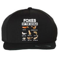 Foxes Of The World Funny Fox Animals Educational Fox Lover Wool Snapback Cap