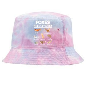 Foxes Of The World Funny Fox Animals Educational Fox Lover Tie-Dyed Bucket Hat