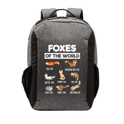 Foxes Of The World Funny Fox Animals Educational Fox Lover Vector Backpack