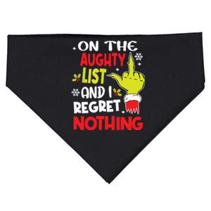 Funny On The List Of Naughty And I Regret Nothing Christmas USA-Made Doggie Bandana