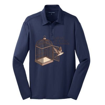 Fresh Out The Slammer Cute Silk Touch Performance Long Sleeve Polo