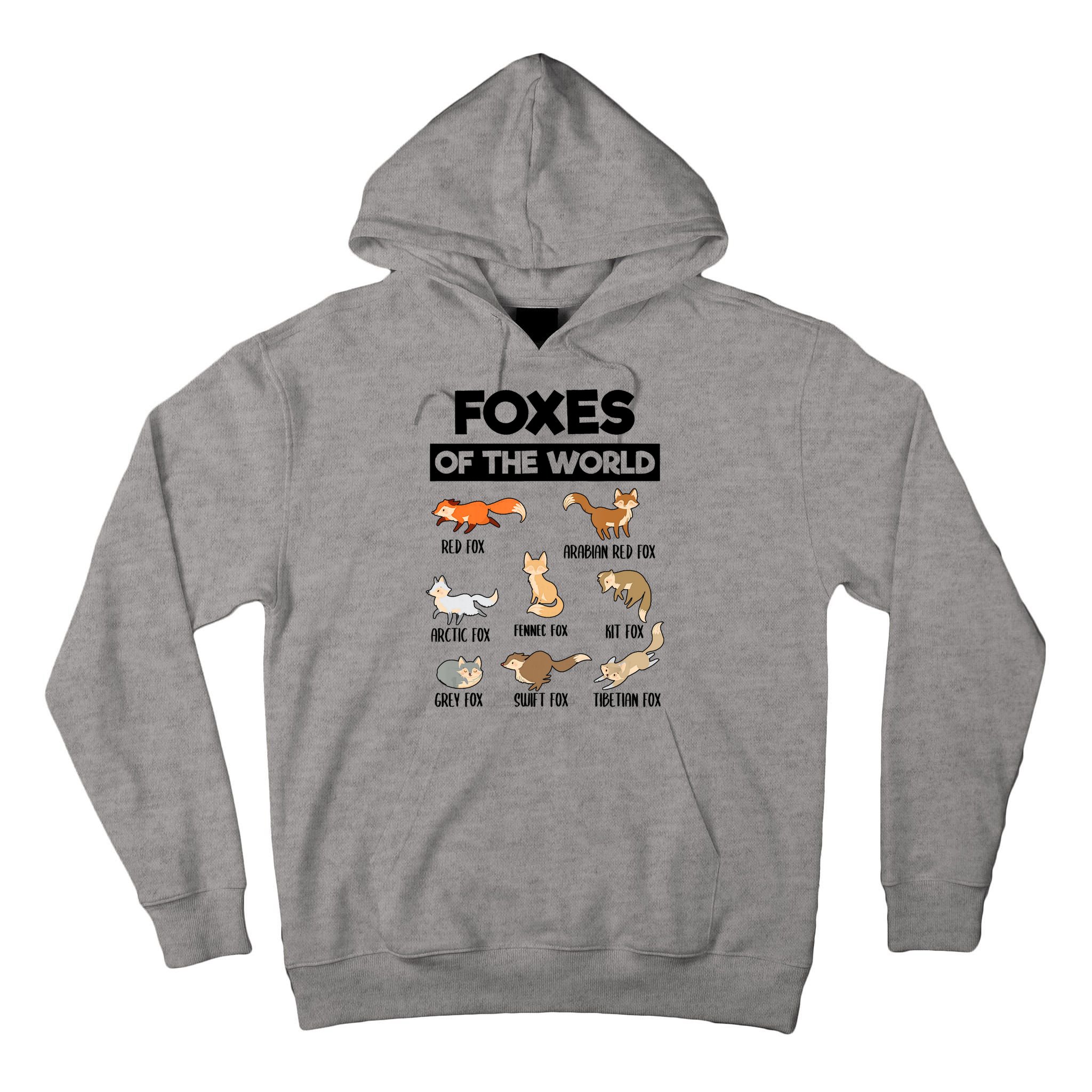 Foxes Of The World Funny Fox Animals Educational Fox Lover Tall Hoodie