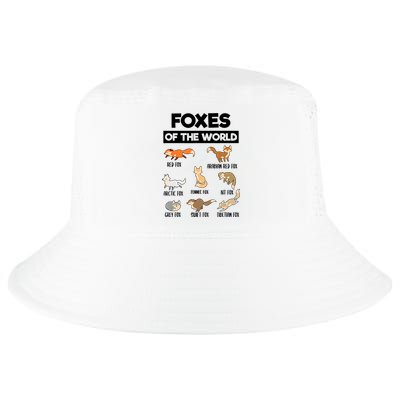 Foxes Of The World Funny Fox Animals Educational Fox Lover Cool Comfort Performance Bucket Hat