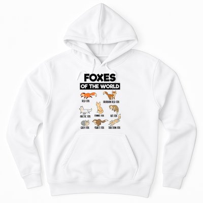 Foxes Of The World Funny Fox Animals Educational Fox Lover Hoodie