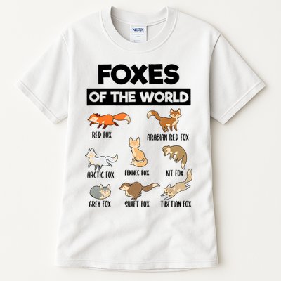 Foxes Of The World Funny Fox Animals Educational Fox Lover Tall T-Shirt