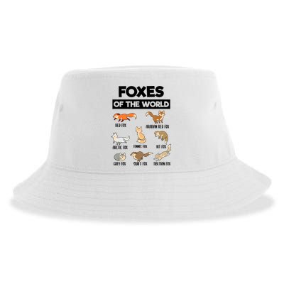 Foxes Of The World Funny Fox Animals Educational Fox Lover Sustainable Bucket Hat