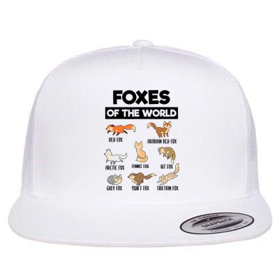 Foxes Of The World Funny Fox Animals Educational Fox Lover Flatbill Hat