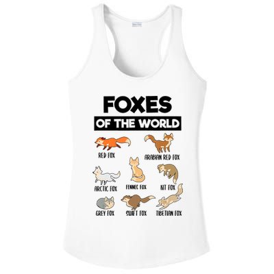 Foxes Of The World Funny Fox Animals Educational Fox Lover Ladies PosiCharge Competitor Racerback Tank