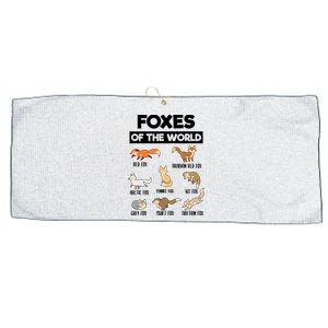 Foxes Of The World Funny Fox Animals Educational Fox Lover Large Microfiber Waffle Golf Towel