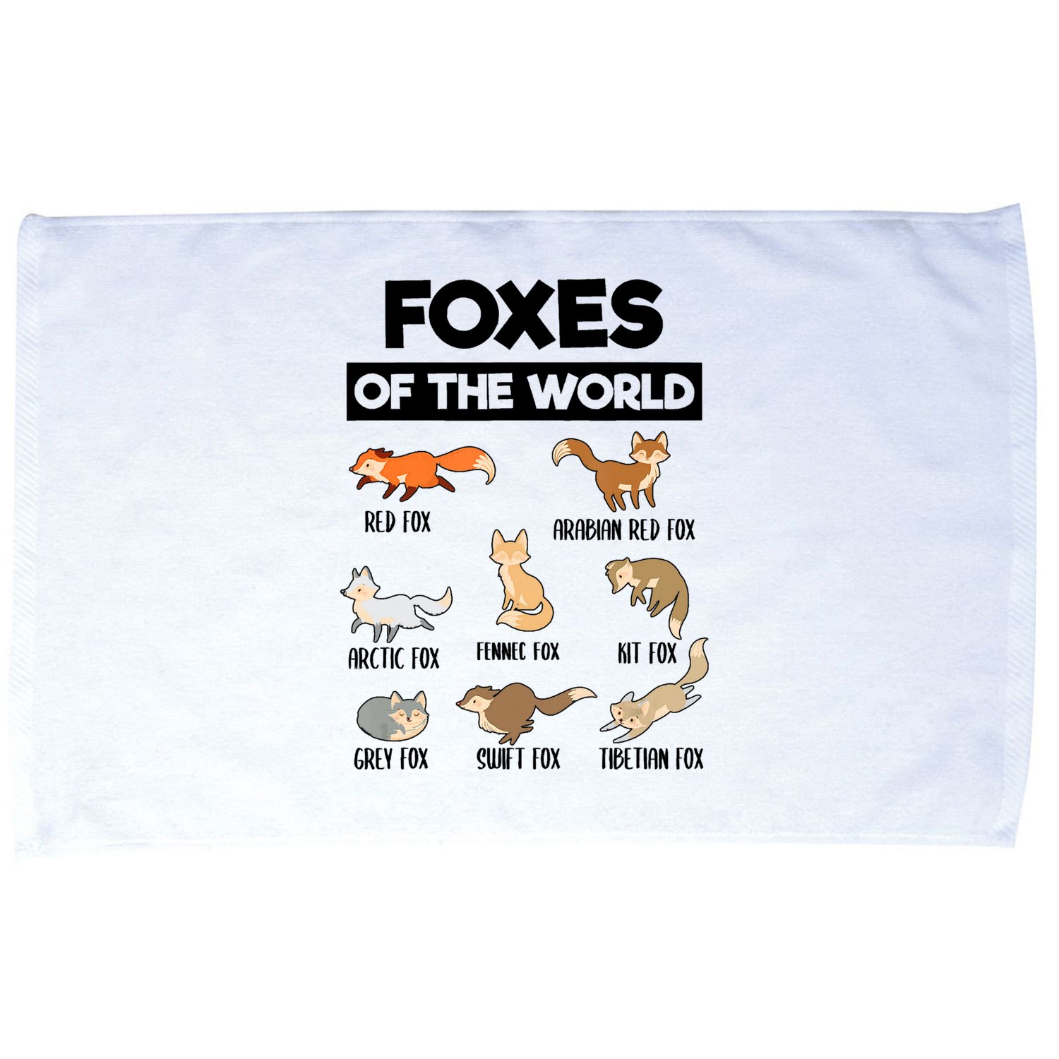 Foxes Of The World Funny Fox Animals Educational Fox Lover Microfiber Hand Towel